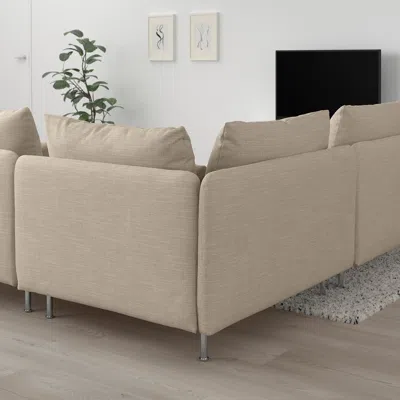 Ikea Söderhamn Sectional, 4-seat Corner, With Open End/hillared Beige, Height Including Back Cushions: 32