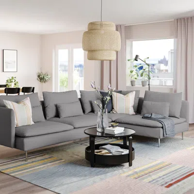 Ikea Söderhamn Sectional, 4-seat Corner, With Open End/tonerud Gray, Height Including Back Cushions: 32 5