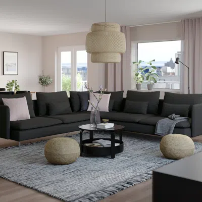 Ikea Söderhamn Sectional, 5-seat, Fridtuna Dark Gray, Height Including Back Cushions: 32 5/8 "
