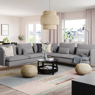 Ikea Söderhamn Sectional, 5-seat, Tonerud Gray, Height Including Back Cushions: 32 5/8 "