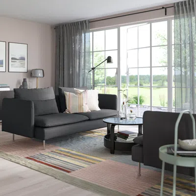 Ikea Söderhamn Sofa, Fridtuna Dark Gray, Height Including Back Cushions: 32 5/8 "