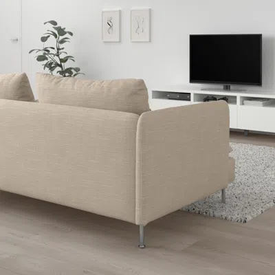 Ikea Söderhamn Sofa, Hillared Beige, Height Including Back Cushions: 32 5/8 "