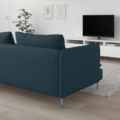 Ikea Söderhamn Sofa, Hillared Dark Blue, Height Including Back Cushions: 32 5/8 "