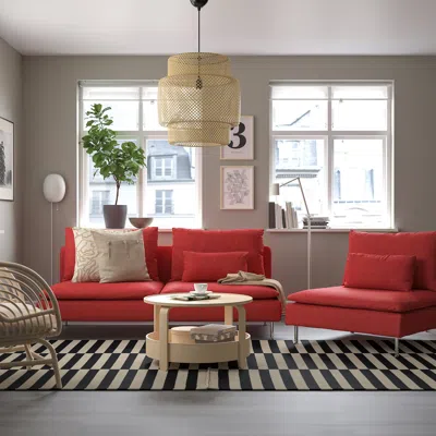 Ikea Söderhamn Sofa Section, Tonerud Red, Width: 73 1/4 "