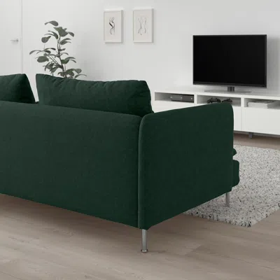 Ikea Söderhamn Sofa, Tallmyra Dark Green, Height Including Back Cushions: 32 5/8 "