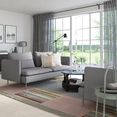 Ikea Söderhamn Sofa, Tonerud Gray, Height Including Back Cushions: 32 5/8 "