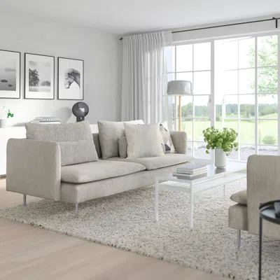 Ikea Söderhamn Sofa, Viarp Beige/brown, Height Including Back Cushions: 32 5/8 "