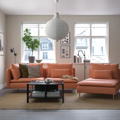 Ikea Söderhamn Sofa, With Open End/kelinge Rust, Height Including Back Cushions: 32 5/8 "