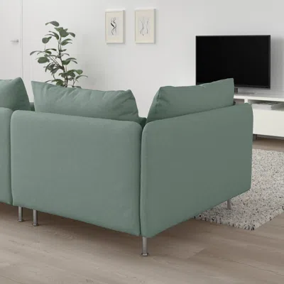 Ikea Söderhamn Sofa, With Open End/tallmyra Light Green, Height Including Back Cushions: 32 5/8 "