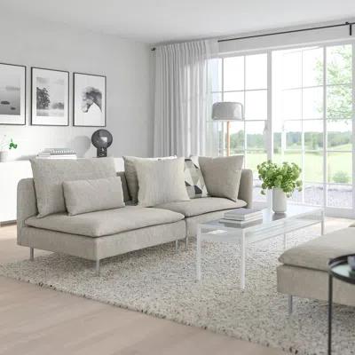 Ikea Söderhamn Sofa, With Open End/viarp Beige/brown, Height Including Back Cushions: 32 5/8 " In Neutral