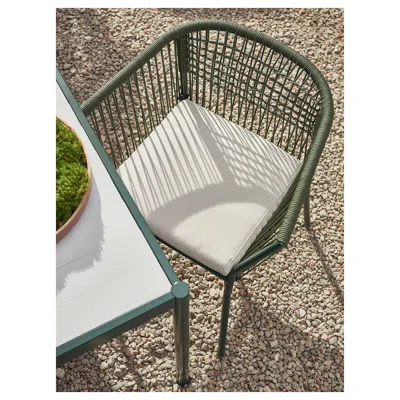 Ikea Segerön Armchair, Outdoor, Dark Green/frösön/duvholmen Beige, Width: 26 3/8 "