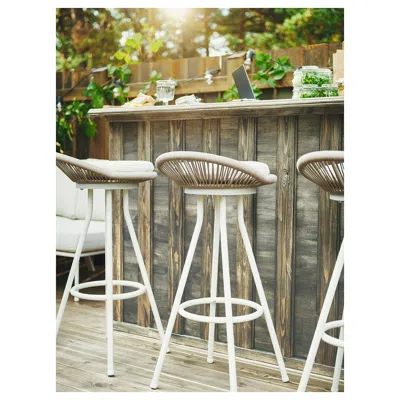 Ikea Segerön Bar Stool, Outdoor, Swivel White/beige, Tested For: 243 Lb