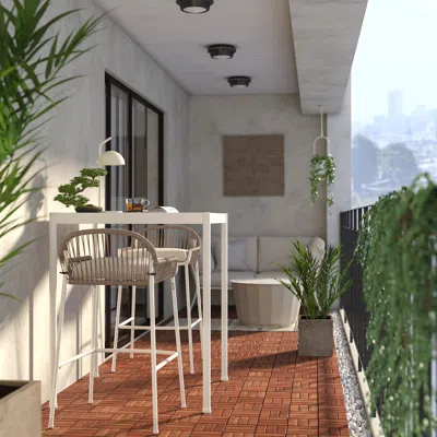 Ikea Segerön Bar Table, Outdoor, White/beige, 35x35 "