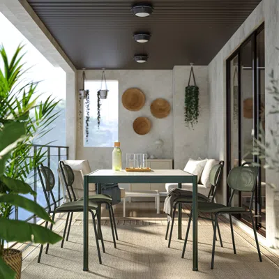 Ikea Segerön / Ensholm Table And 4 Chairs, Segerön/ensholm Outdoor Dark Green/green, 57 7/8 "