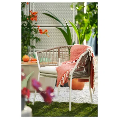 Ikea Segerön Table+6 Armchairs, Outdoor, Segerön White/beige/frösön/duvholmen Beige, 57 7/8 "