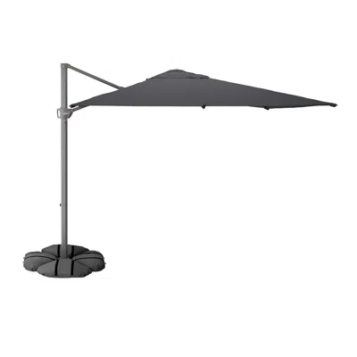 Ikea Seglarö / Iggön Hanging Umbrella With Base, Anthracite/dark Gray, 129 7/8x94 1/2 " In Black