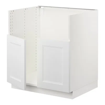 Ikea Sektion Base Cabinet For Bredsjön Double Bowl Sink, White/axstad Matte White, 30x24x30 "