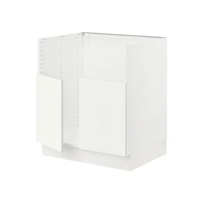 Ikea Sektion Base Cabinet For Bredsjön Double Bowl Sink, White/vallstena White, 30x24x30 "