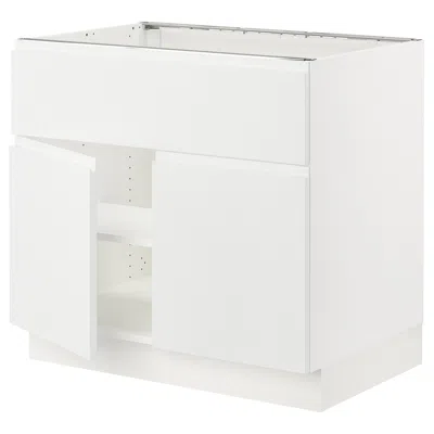 Ikea Sektion Base Cabinet For Cooktop/int Extra 2 Doors, White/voxtorp Matte White, 36x24x30 "