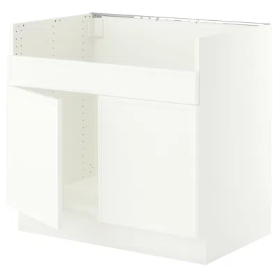 Ikea Sektion Base Cabinet For Havsen Double Bowl Sink, White/aspudden Matte White, 36x24x30 "