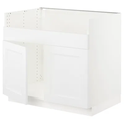 Ikea Sektion Base Cabinet For Havsen Double Bowl Sink, White/axstad Matte White, 36x24x30 "