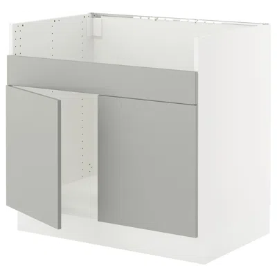 Ikea Sektion Base Cabinet For Havsen Double Bowl Sink, White/havstorp Light Gray, 36x24x30 "