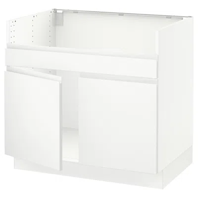 Ikea Sektion Base Cabinet For Havsen Double Bowl Sink, White/voxtorp Matte White, 36x24x30 "