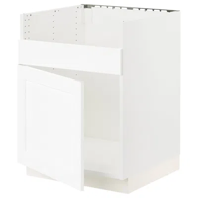 Ikea Sektion Base Cabinet For Havsen Single Bowl Sink, White Enköping/white Wood Effect, 24x24x30 "