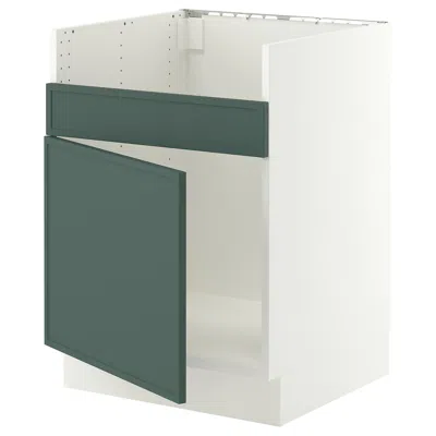 Ikea Sektion Base Cabinet For Havsen Single Bowl Sink, White/aspudden Dark Gray-green, 24x24x30 "