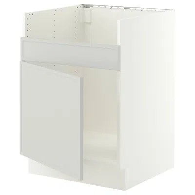 Ikea Sektion Base Cabinet For Havsen Single Bowl Sink, White/aspudden Light Gray, 24x24x30 "