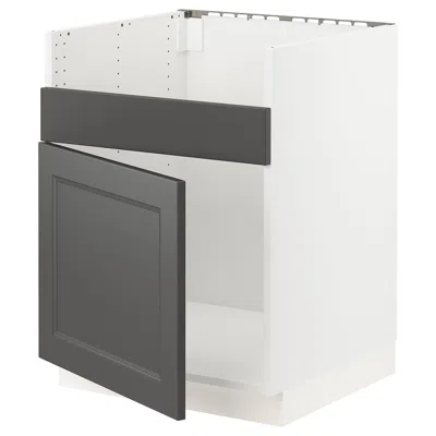 Ikea Sektion Base Cabinet For Havsen Single Bowl Sink, White/axstad Dark Gray, 24x24x30 "