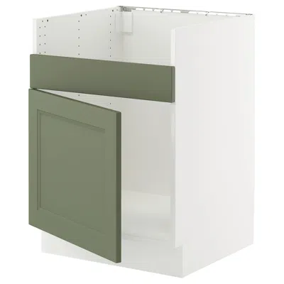 Ikea Sektion Base Cabinet For Havsen Single Bowl Sink, White/axstad Gray-green, 24x24x30 "