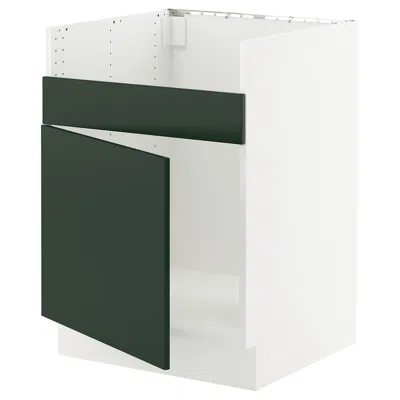 Ikea Sektion Base Cabinet For Havsen Single Bowl Sink, White/havstorp Deep Green, 24x24x30 "