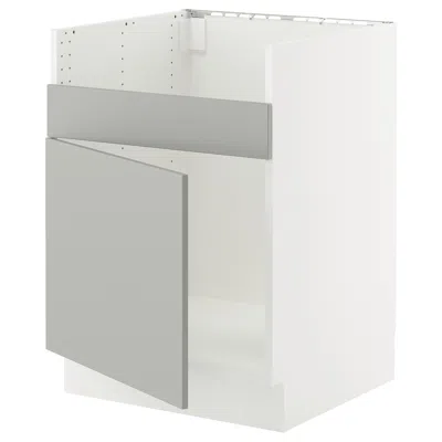 Ikea Sektion Base Cabinet For Havsen Single Bowl Sink, White/havstorp Light Gray, 24x24x30 "
