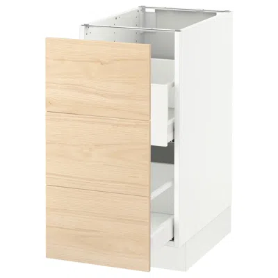 Ikea Sektion Base Cabinet For Recycling, White Maximera/askersund Light Ash Effect, 15x24x30 "