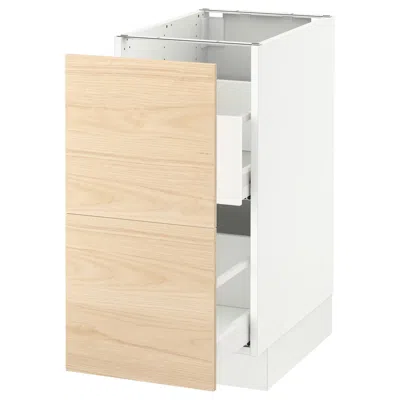 Ikea Sektion Base Cabinet For Recycling, White Maximera/askersund Light Ash Effect, 15x24x30 "