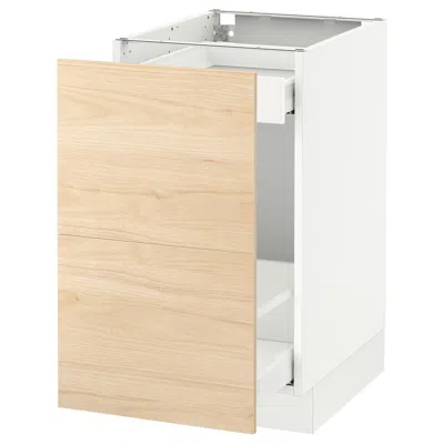 Ikea Sektion Base Cabinet For Recycling, White Maximera/askersund Light Ash Effect, 18x24x30 "