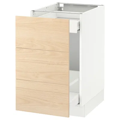 Ikea Sektion Base Cabinet For Recycling, White Maximera/askersund Light Ash Effect, 18x24x30 "