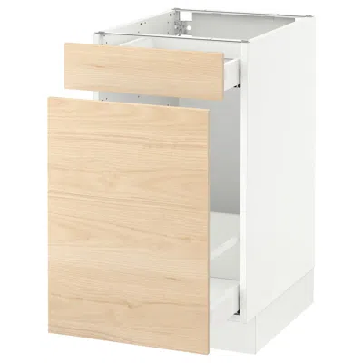 Ikea Sektion Base Cabinet For Recycling, White Maximera/askersund Light Ash Effect, 18x24x30 "