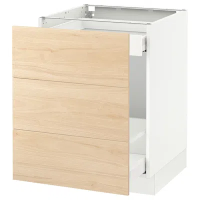 Ikea Sektion Base Cabinet For Recycling, White Maximera/askersund Light Ash Effect, 24x24x30 "