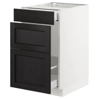 Ikea Sektion Base Cabinet For Recycling, White Maximera/lerhyttan Black Stained, 18x24x30 "