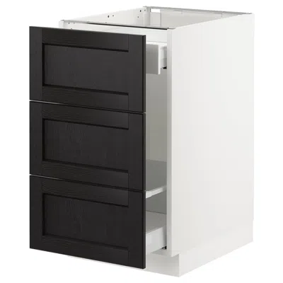 Ikea Sektion Base Cabinet For Recycling, White Maximera/lerhyttan Black Stained, 18x24x30 "