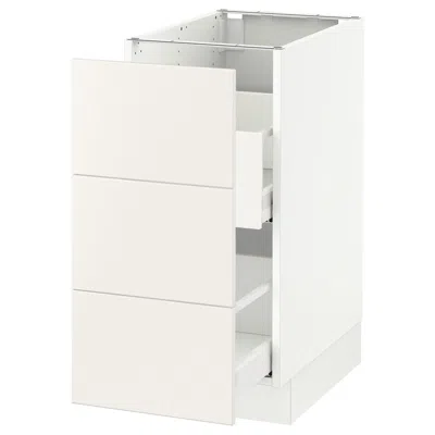 Ikea Sektion Base Cabinet For Recycling, White Maximera/veddinge White, 15x24x30 " In Neutral