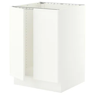 Ikea Sektion Base Cabinet For Sink + 2 Doors, White/aspudden Matte White, 24x24x30 "