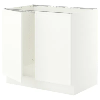 Ikea Sektion Base Cabinet For Sink + 2 Doors, White/aspudden Matte White, 36x24x30 "