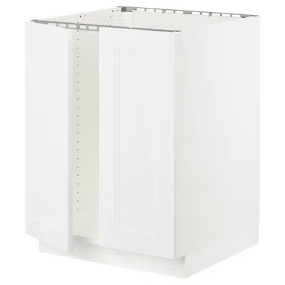 Ikea Sektion Base Cabinet For Sink + 2 Doors, White/axstad Matte White, 24x24x30 "