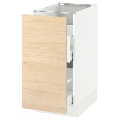 Ikea Sektion Base Cabinet For Sorting + 1 Door, White Maximera/askersund Light Ash Effect, 15x24x30 " In Nude