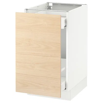 Ikea Sektion Base Cabinet For Sorting + 1 Door, White Maximera/askersund Light Ash Effect, 18x24x30 "