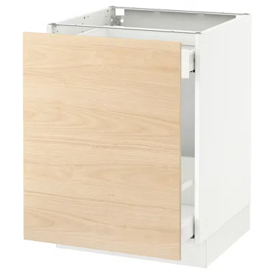 Ikea Sektion Base Cabinet For Sorting + 1 Door, White Maximera/askersund Light Ash Effect, 24x24x30 "