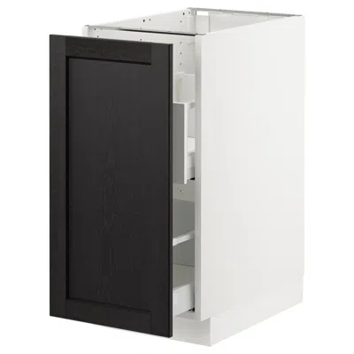 Ikea Sektion Base Cabinet For Sorting + 1 Door, White Maximera/lerhyttan Black Stained, 15x24x30 "